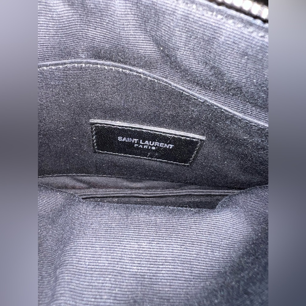 Authentic YSL Saint Laurent Monogrammed Quilted Calfskin Zip Pouch - Picture 4 of 9